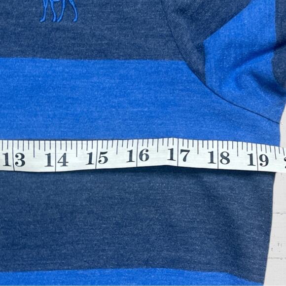 Abercrombie & Fitch Men’s Y2K Muscle V Neck Stripe Blue Moose T Shirt Size Large - Picture 6 of 7